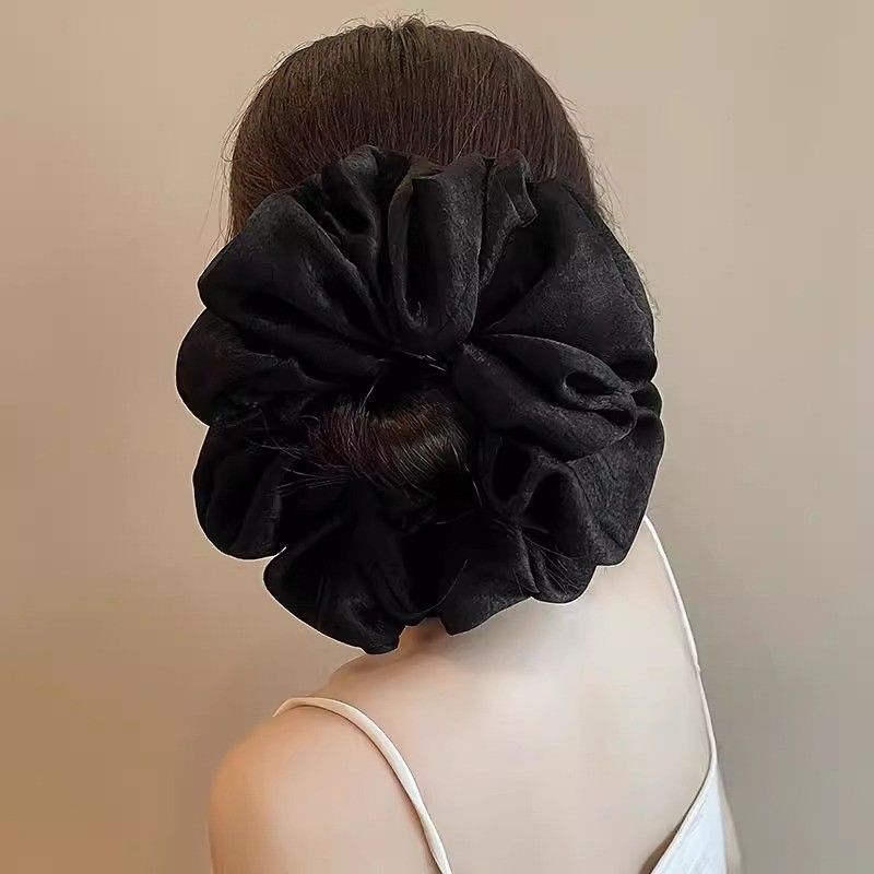 バレエスタイルプリーツレース二層サテンヘアゴムファッションボールヘアロープ女性のヘアゴムバンドヘアアクセサリー|undefined