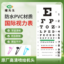 现货PVC美国斯内伦Snellen视力表近视检测对数挂图眼镜批发