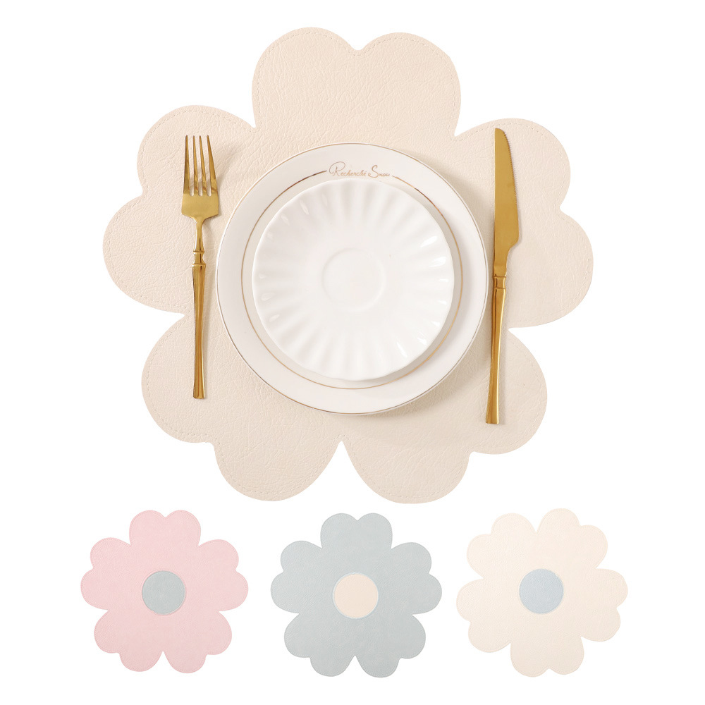 Nueva primavera flor empalme de cuero de PVC de dos colores almohadilla de mesa aislamiento de alta calidad almohadilla de mesa de estudiantes