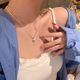 Double-layer Brushed Love Pendant Necklace Women's High-end Light Luxury Niche Neck Chain Exquisite All-match Clavicle Chain Woolen Chain