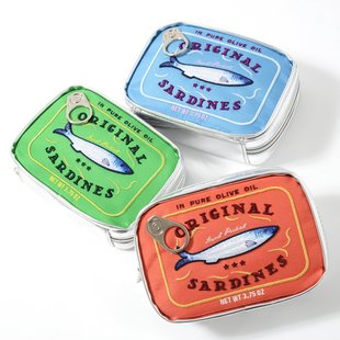 Ready-Made Large-Capacity Cute Sardine Canned Shape Cosmetics Bag Cosmetic Bag Creative Cat Fish Canned Cosmetic Bag