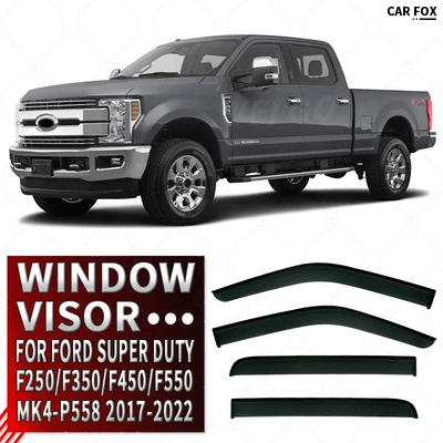 Window visor, Rain shield - standard-packaging-without-logo-ford-f250f350f450f550-mk4-p558-2017-2022-no-bright-strip-rainshield