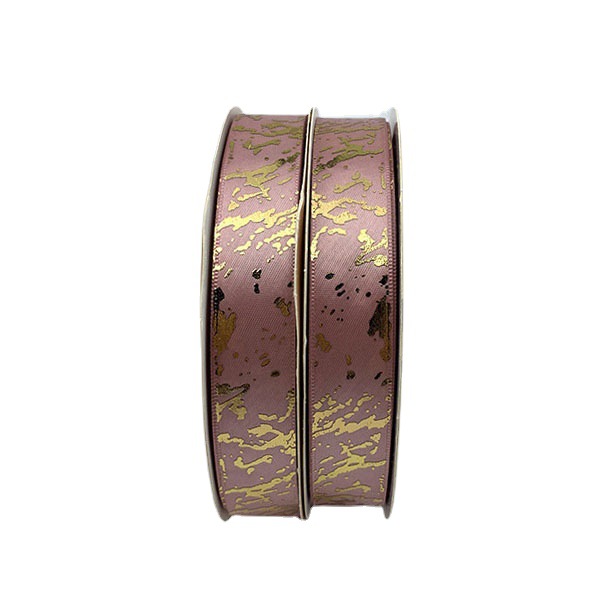 25mm jaspeado bronceado cinta de poliéster flor caja de regalo cinta de embalaje transfronteriza tira de color termoendurecible 3D