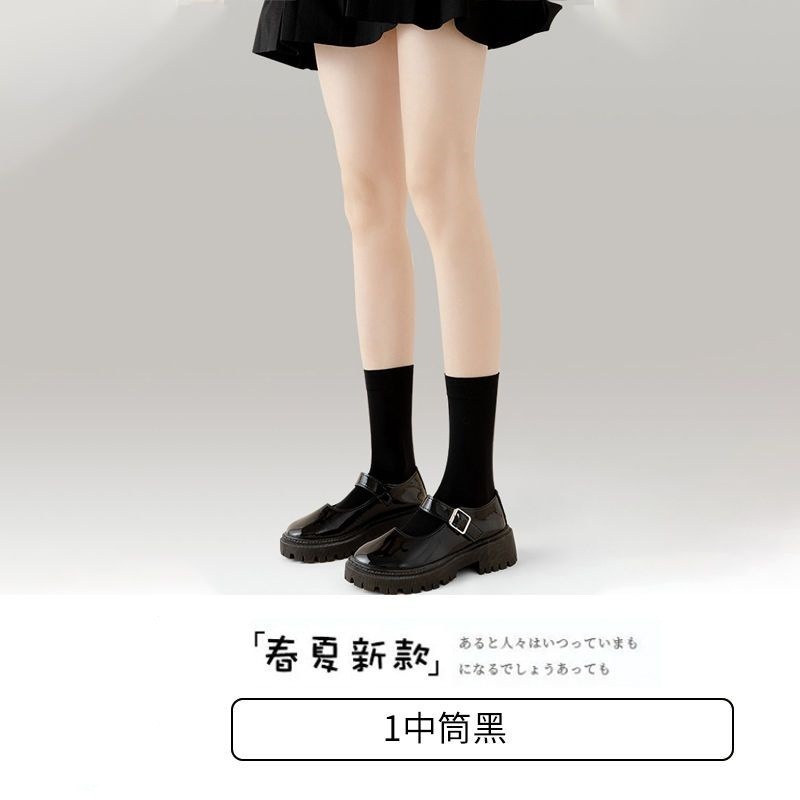 圧力のふくらはぎの靴下の女性の夏の薄いタイプjk黒い膝の靴下の強い圧力のやせた足の春夏の膝の長い筒の靴下の卸売り|undefined