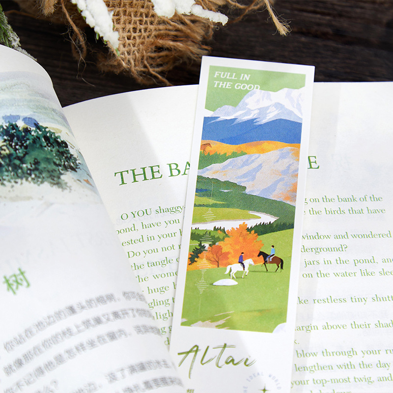 Set de marcadores de diez luces mi serie de Altai paisaje creativo de estudiantes de alto valor de lectura tarjeta de marca