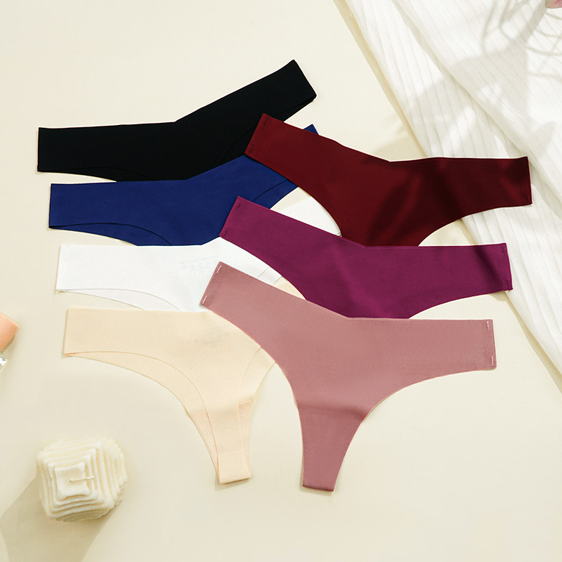 Bikini sexy tanga T pantalones deportivos transpirables de secado rápido ropa interior de mujer de una pieza de seda de hielo sin costuras Europa y América