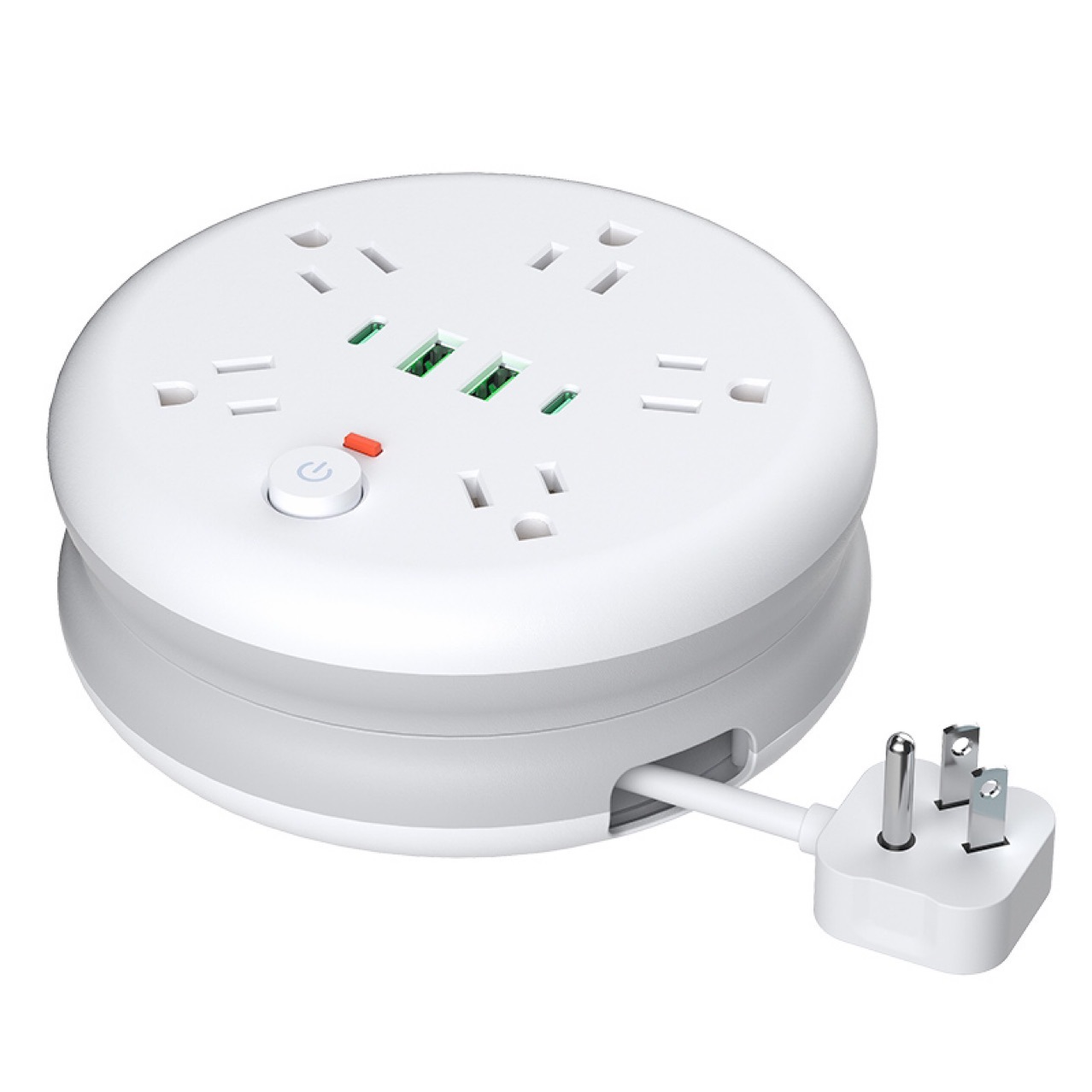 Transfronterizos para enchufes de almacenamiento estándar estadounidenses, enchufes de fila de discos de bobinado estadounidenses con placa de enchufe de protección contra sobretensiones USB