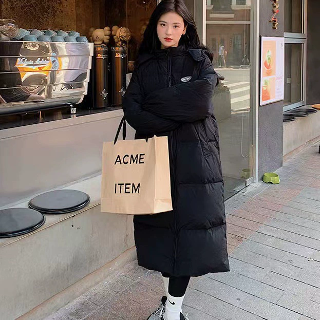 Женская хлопковая пуховая куртка-миди выше колена с капюшоном, новая утепленная Элегантная универсальная куртка с хлопковой подкладкой, зима 2022