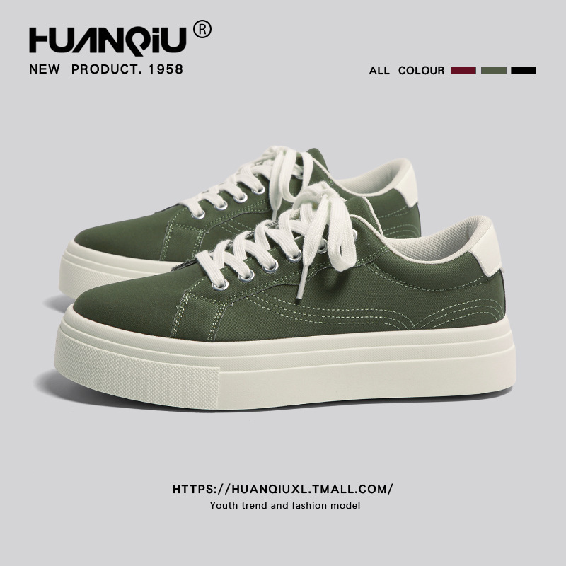 Universal Platform Canvas Shoes Men's 2025 Spring New Arrival Hong Kong Style Trendy Sports Casual All-Match Low Breathable Sneakers Universal Platform Canvas Shoes Men's 2025 Spring New Arrival Hong Kong Style Trendy Sports Casual All-Match Low Breathable Sneakers