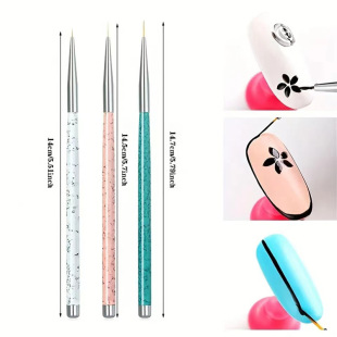 Cross-border exclusive for 3 sets of pattern Road Rod pull line pen color painting pen set ultra-fine professional painting carving pen