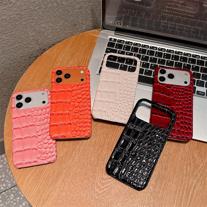 High-End Solid Color Crocodile Pattern Iphone14/13 Suitable for 11 Apple 17/16/15Promax Mobile Phone Case Anti-Fall High-End Solid Color Crocodile Pattern Iphone14/13 Suitable for 11 Apple 17/16/15Promax Mobile Phone Case Anti-Fall