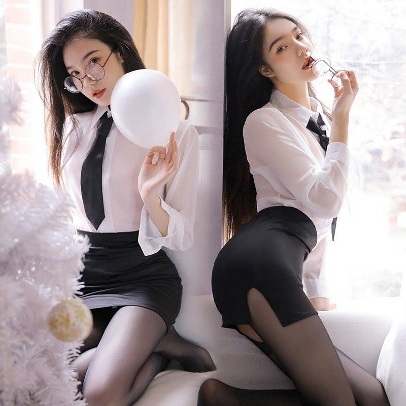 유니폼 슈트 유혹 침대 투명 노테이크 남편 섹시 란제리 비서 의상 섹시 프로페셔널 의상 남자친구 스타일