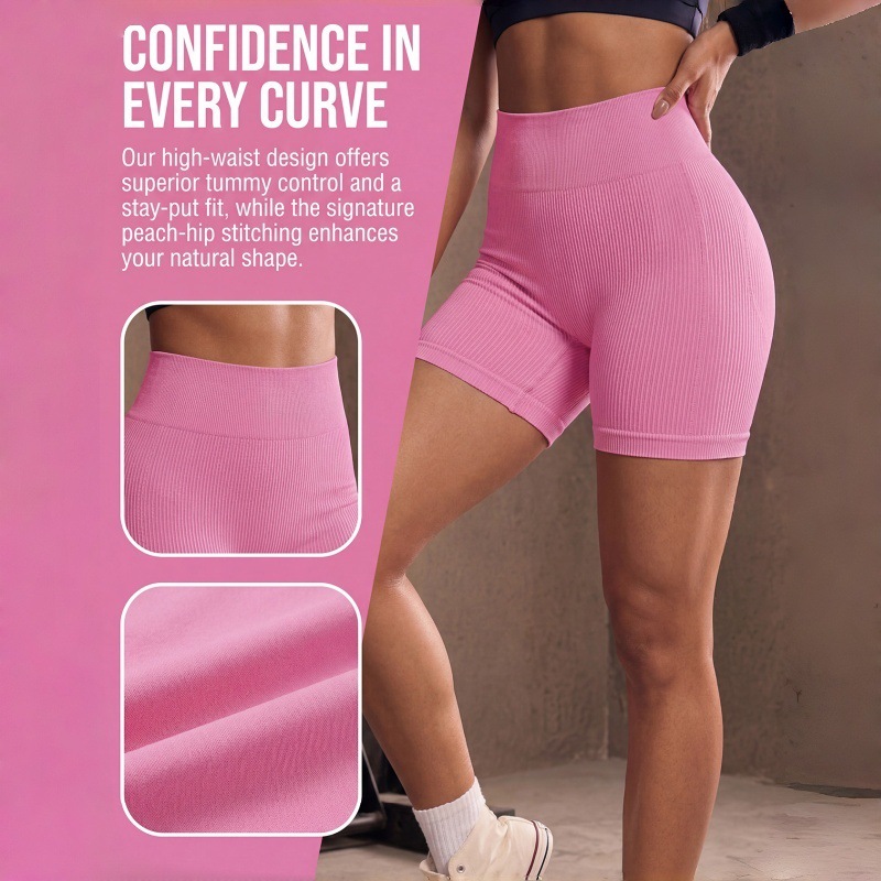 Mu Yao Cross-Border Hot-Selling Yoga Pants for Women, Summer High-Waisted, Hip-Lifting, Quick-Drying, Tight-Fitting Running Fitness Pants, Ribbed Sports Pants