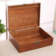 首飾盒木質玄關證件工具箱復古帶鎖收納盒雜物小箱子密碼木箱家用