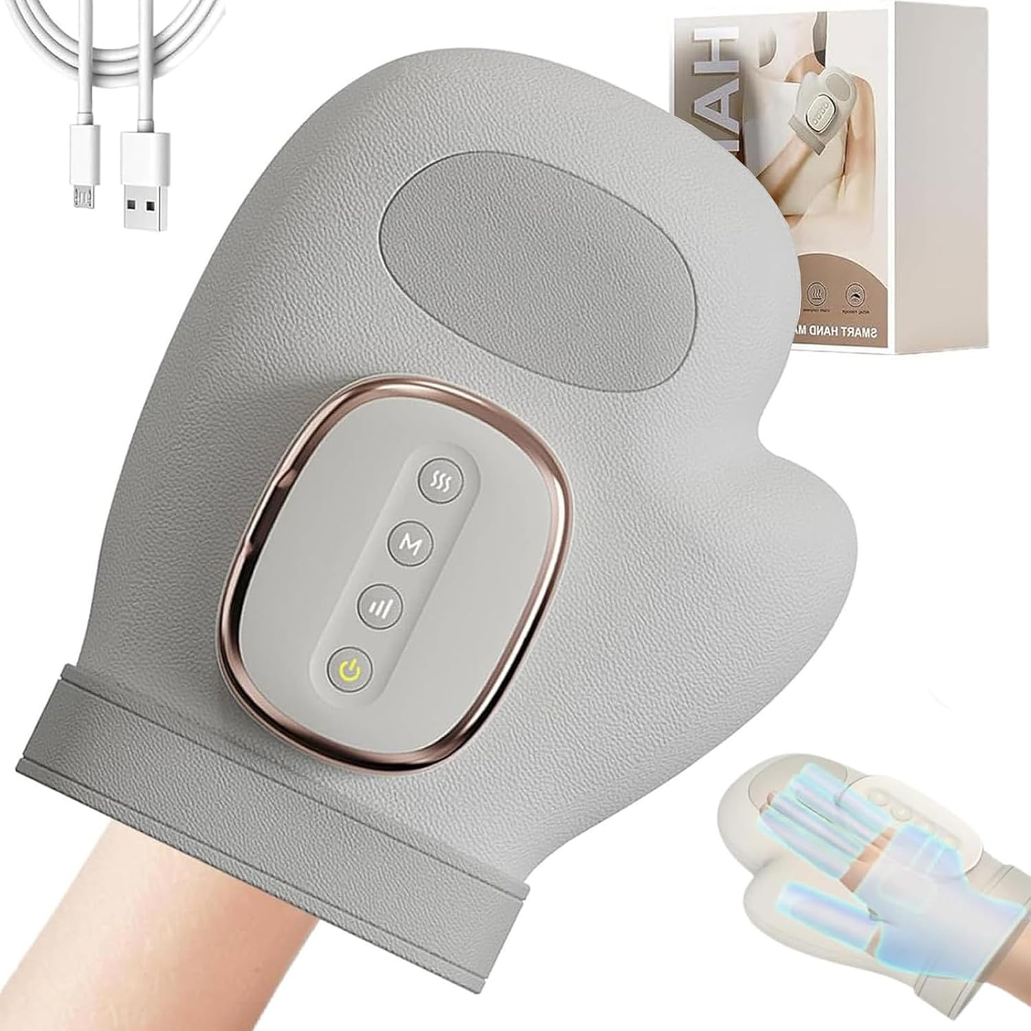 Nuevo dispositivo de masaje de mano caliente inteligente, masaje de palma de alta elasticidad, masaje de bolsas de aire, masaje de mano, masaje de muñeca
