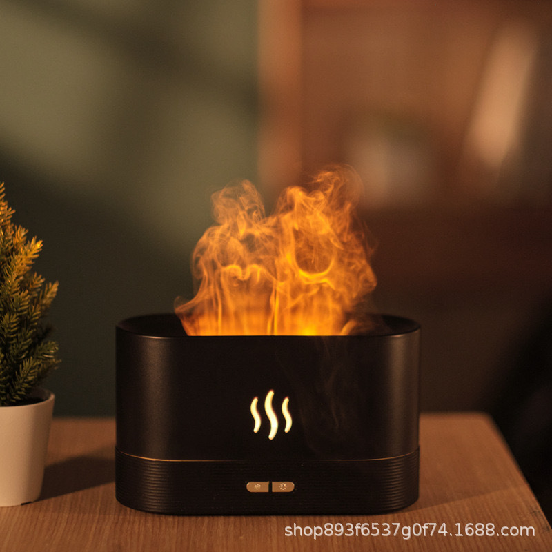 New cross-border flame humidifier household essential oil humidifier ultrasonic simulation flame aroma diffuser