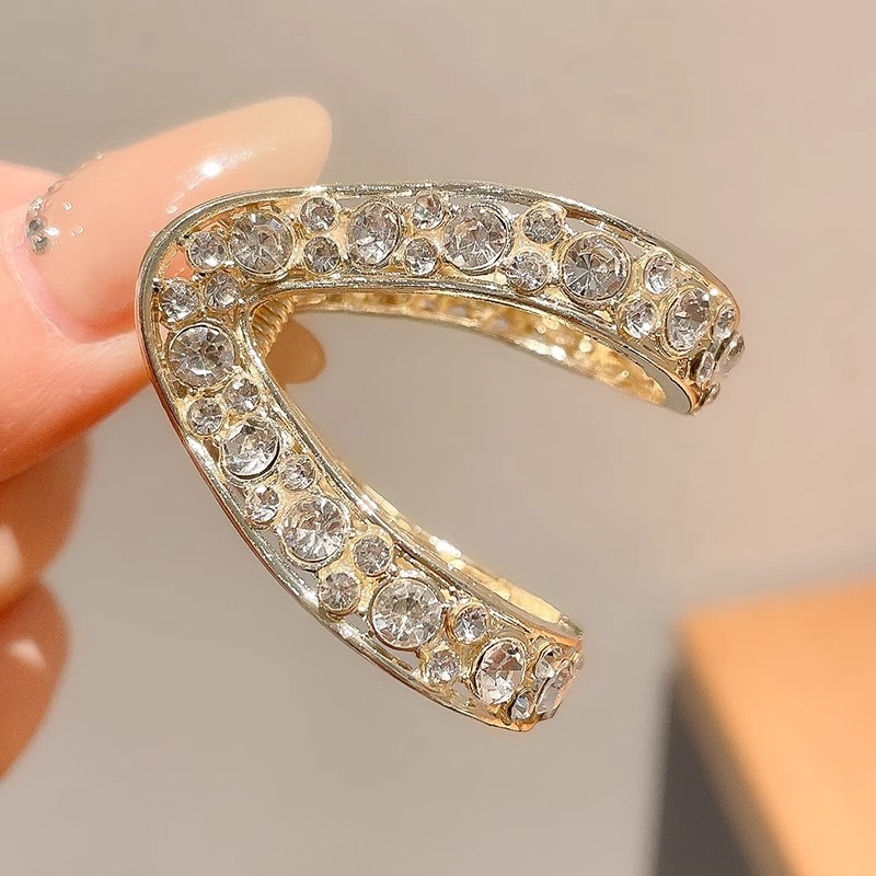 Clip de agarre de cola de caballo alta fijación artefacto de diamante de agua pequeño cráneo trasero clip de pescado de cabello de cabello de cabello de cabello de mujer