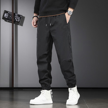 品牌美式男士工装裤子男春秋潮牌新款宽松大码束脚黑色运动裤批发