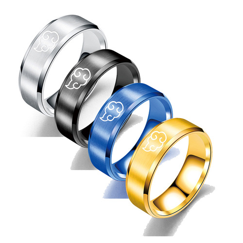  Spring New Religious Buddha Cloud Qingyun Stainless Steel Ring Chinese Trend Men's Titanium Steel Ring Manufacturer Wholesale
