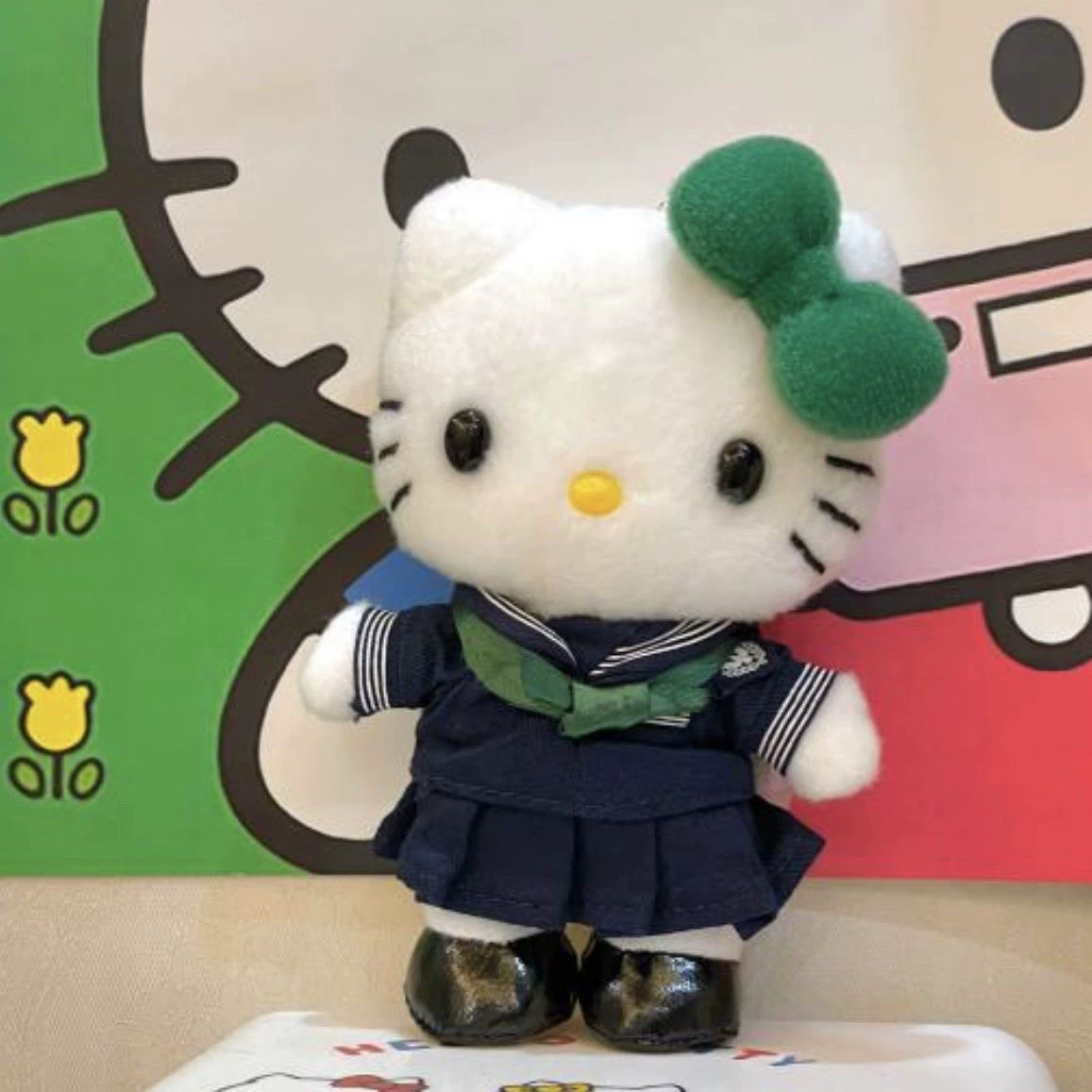 Подвесной брелок (Hello Kitty) Юпитеровая плисированная юбка плюш, студенческий стиль, 2023