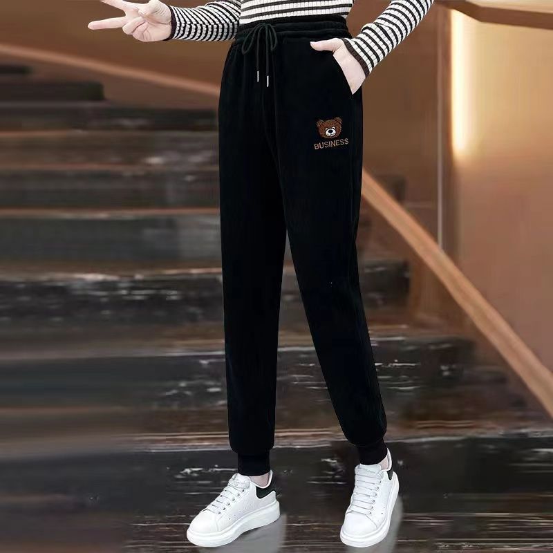 [곰 웨이 바지]-검정/기모 두껍게