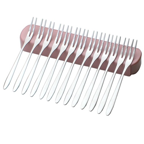 Factory Wholesale Stainless Steel Fruit Fork High-Quality Two-Prong Fruit Fork Fruit Stake Cake Mooncake Fork Can LOGO