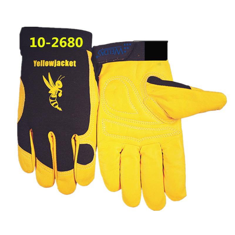 威特仕10-2680头层牛皮机械师手套吸汗驾驶透气柔软搬运矿业汽车