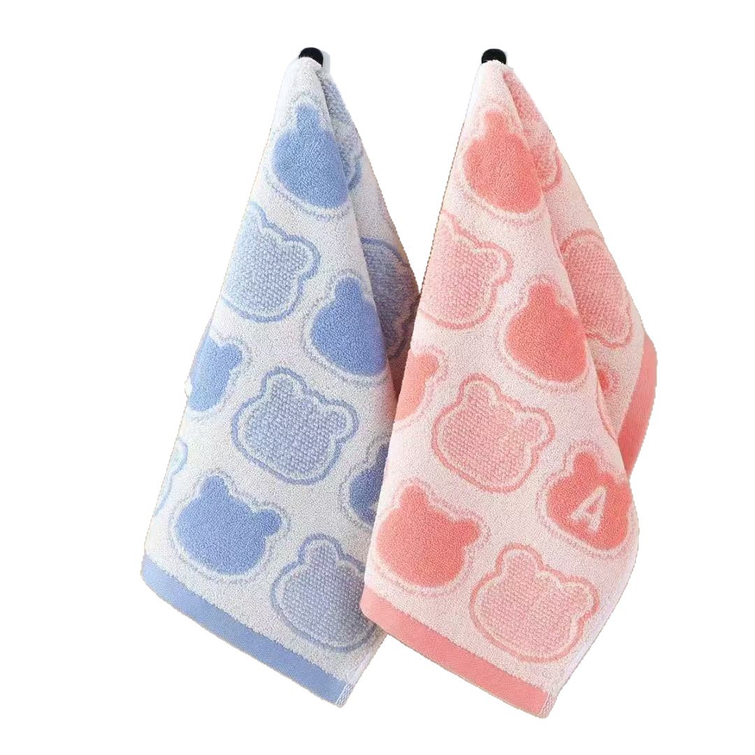 toalla de algodón suave para niños toalla de baño doméstica jardín de infantes no es fácil de caer Jacquard toalla de absorción de agua suave para niños