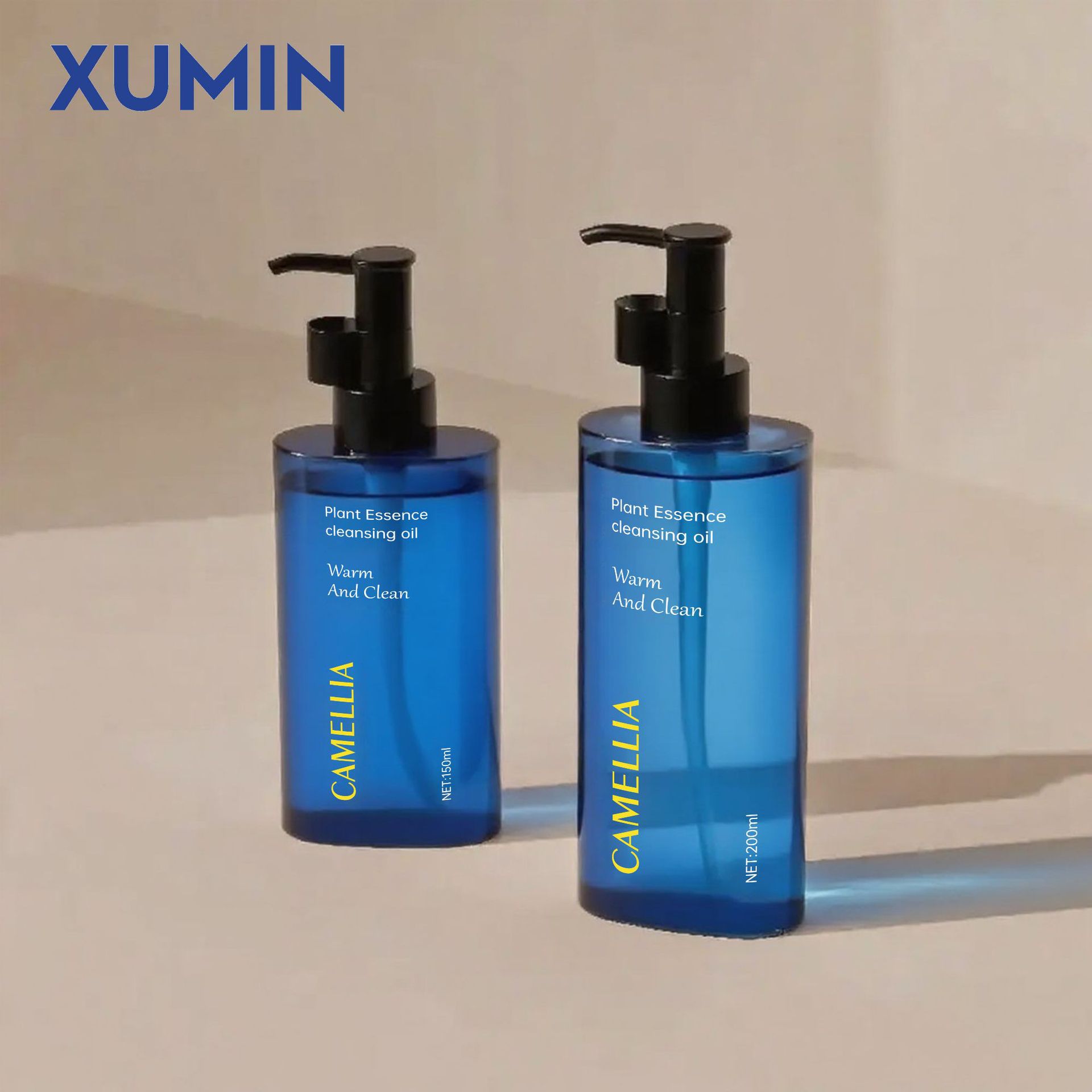 XUMIN botella de bomba de cosméticos 150ml botella de aceite de desmaquillaje transparente 200ml botella de bomba de aceite de esencia