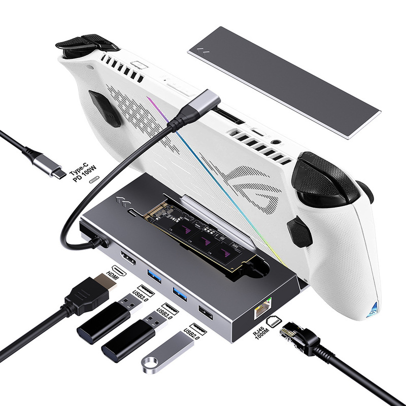 Suitable for Asus Rog Expansion Dock Rogally Gaming Handheld Base Steamdeck Expansion Dock USB