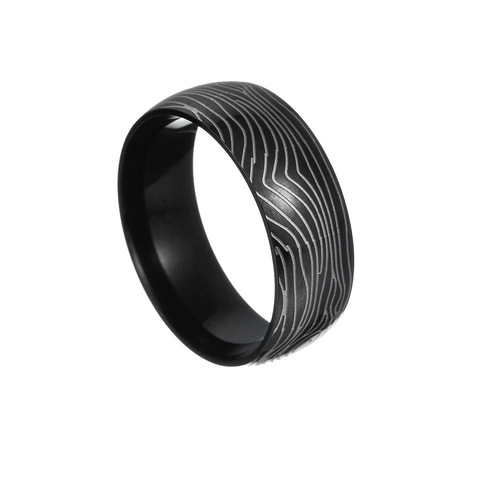 European and American Amazon new hand accessories Damascus steel pattern titanium steel ring 6/8mm internal and external spherical ring