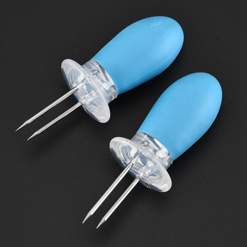 Creative Kitchen Tool Rubber Handle Stainless Steel Corn Needle BBQ Tool BBQ Corn Fork BBQ Skewer