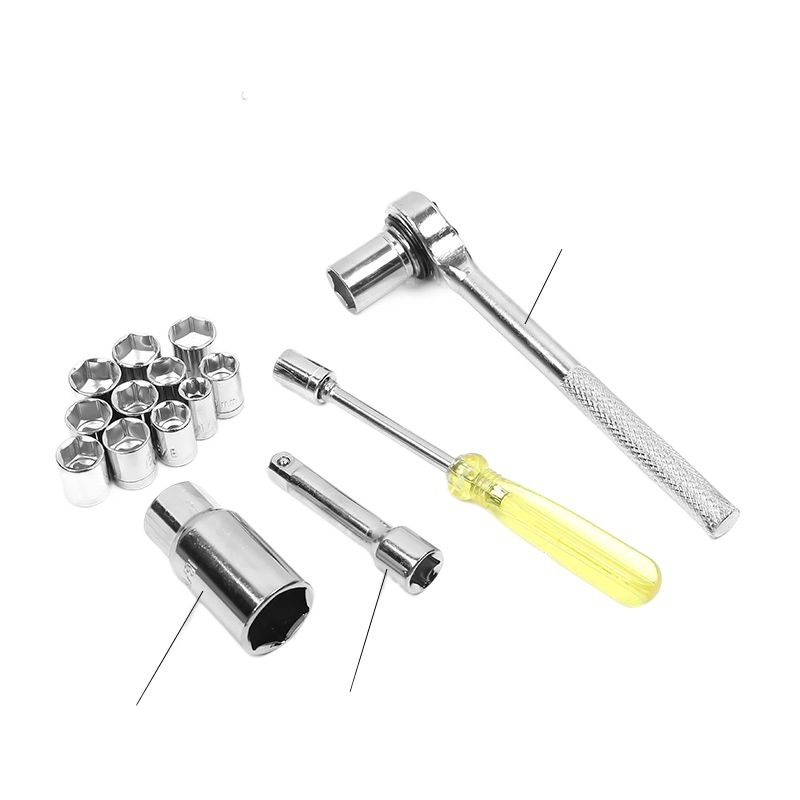 40 조각 도구 소켓 렌치 래칫 렌치 육각형 소켓 조합 세트 자동차 및 오토바이 수리 도구