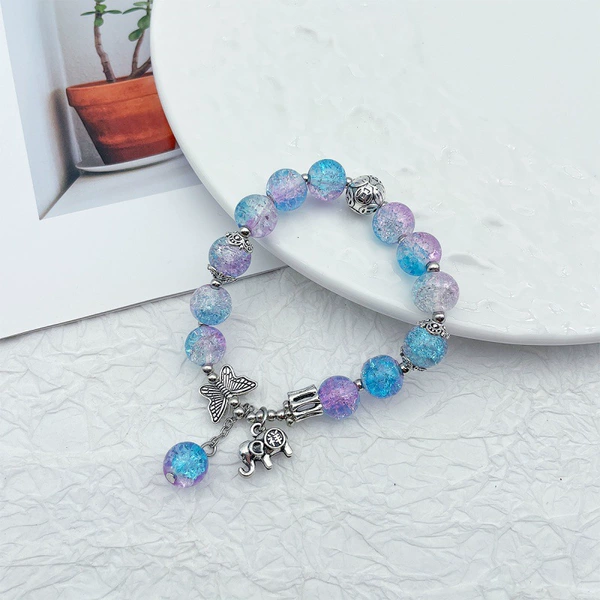 Blue and purple elephant bracelet #SZ491