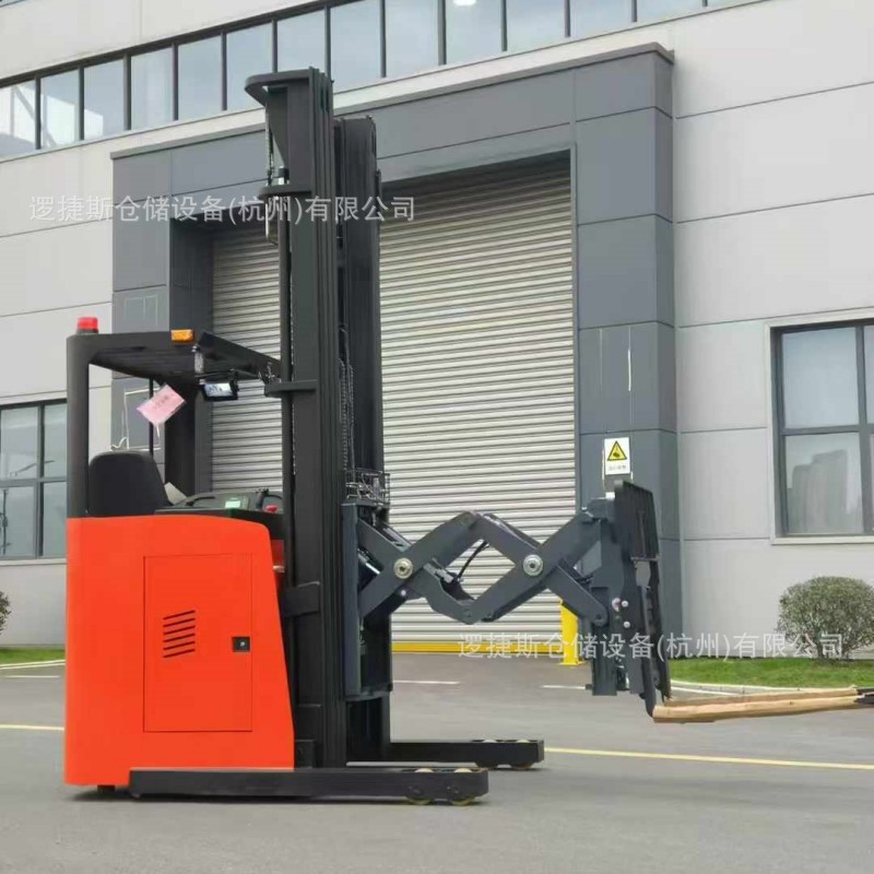 侧站式窄巷道全电动托盘堆垛机1.5吨升高8m双伸位前移式叉车
