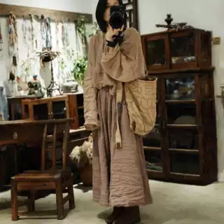 SN503亚麻复古文艺春夏秋混搭背带裙半身裙