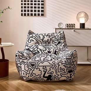 Graffiti Sofa Commemorative Edition Lazy Recliner for Home Living Room Balcony Creative Bean Bag Wholesale Boneless Leisure Chair