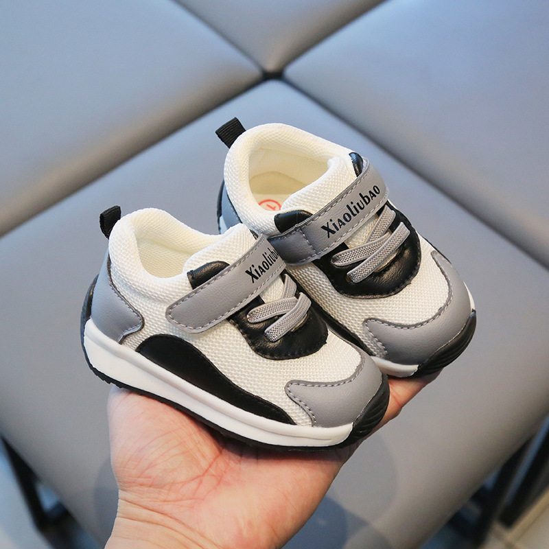 Xiaoxiao Bebé Zapatos de argán 1-3 años de edad primavera y otoño de fondo suave bebé niño niños y niñas transpirable doble malla zapatilla de deporte