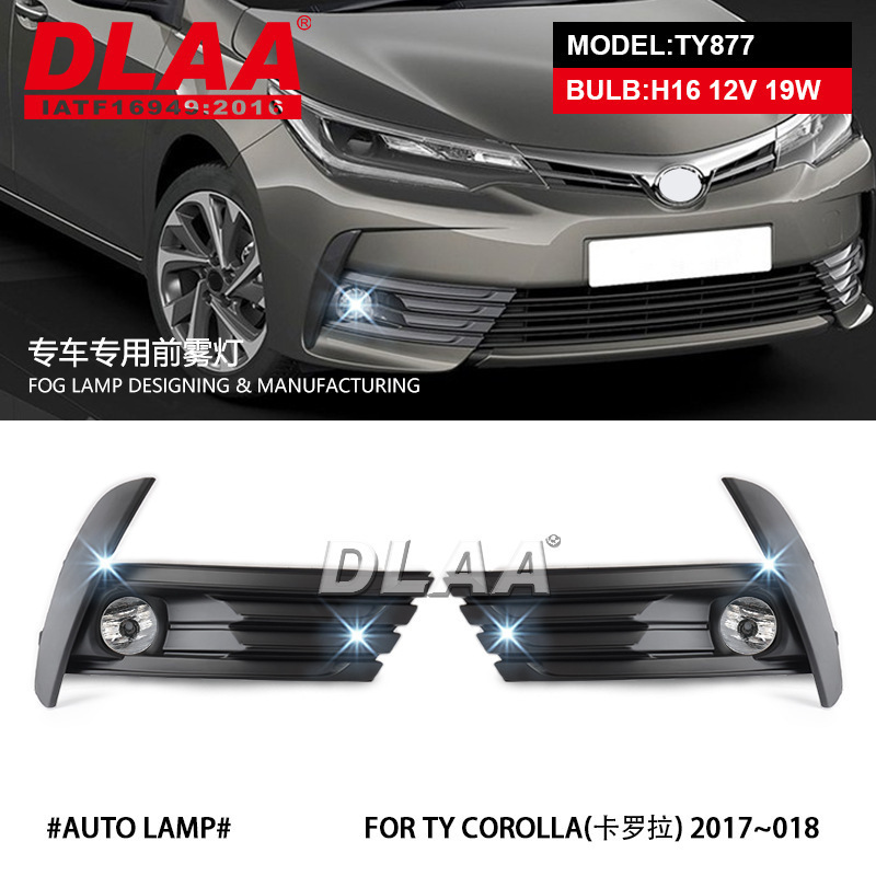 Aplicable a Toyota 17 / 18 nuevo conjunto de luces de niebla delanteras Carolla, luces de niebla, luces de barra delantera, luces diurnas