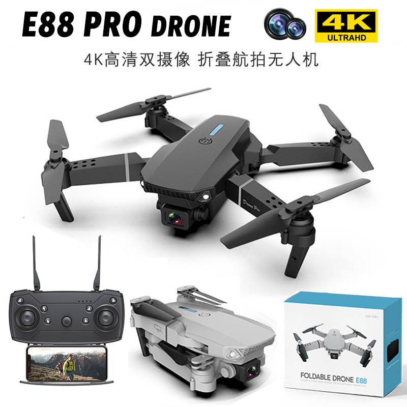 Cross-Border Popular E88Pro Drone High-Definition Aerial Photography Quadcopter K3 Remote Control Aircraft Export Temu Toys