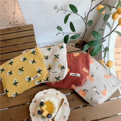 23023 Exquisite embroidered pumpkin flower cosmetic bag women's storage bag portable handheld coin purse large capacity