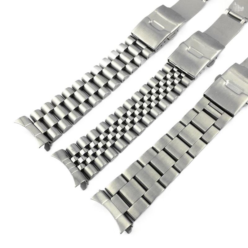 Fine SKX009 series steel belt solid stainless steel strap five beads diving cow ring steel watch chain 20 22mm accessories