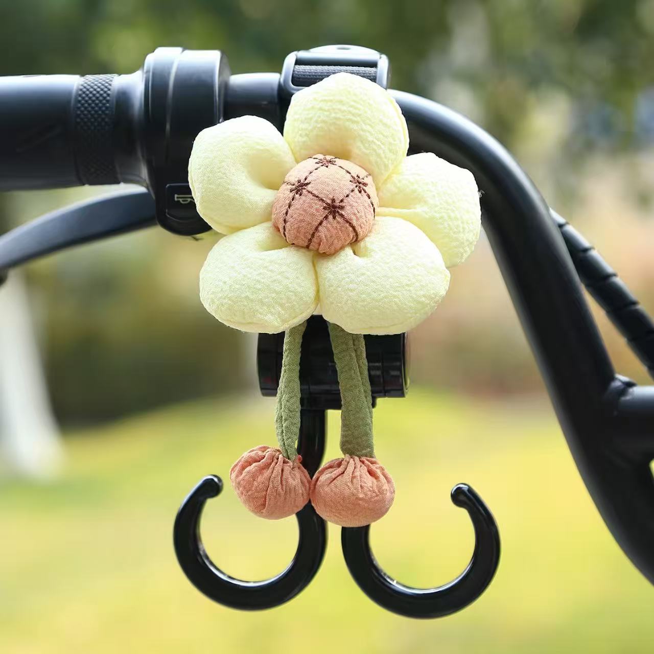 Diàndòngchē – Electric Vehicle Hook Other Electric Vehicle Accessories - black-webbing-double-hook-bread-flower-short-22cm