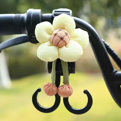 Electric Vehicle Hook, Other Electric Vehicle Accessories - black-webbing-double-hook-bread-flower-short-style-22cm