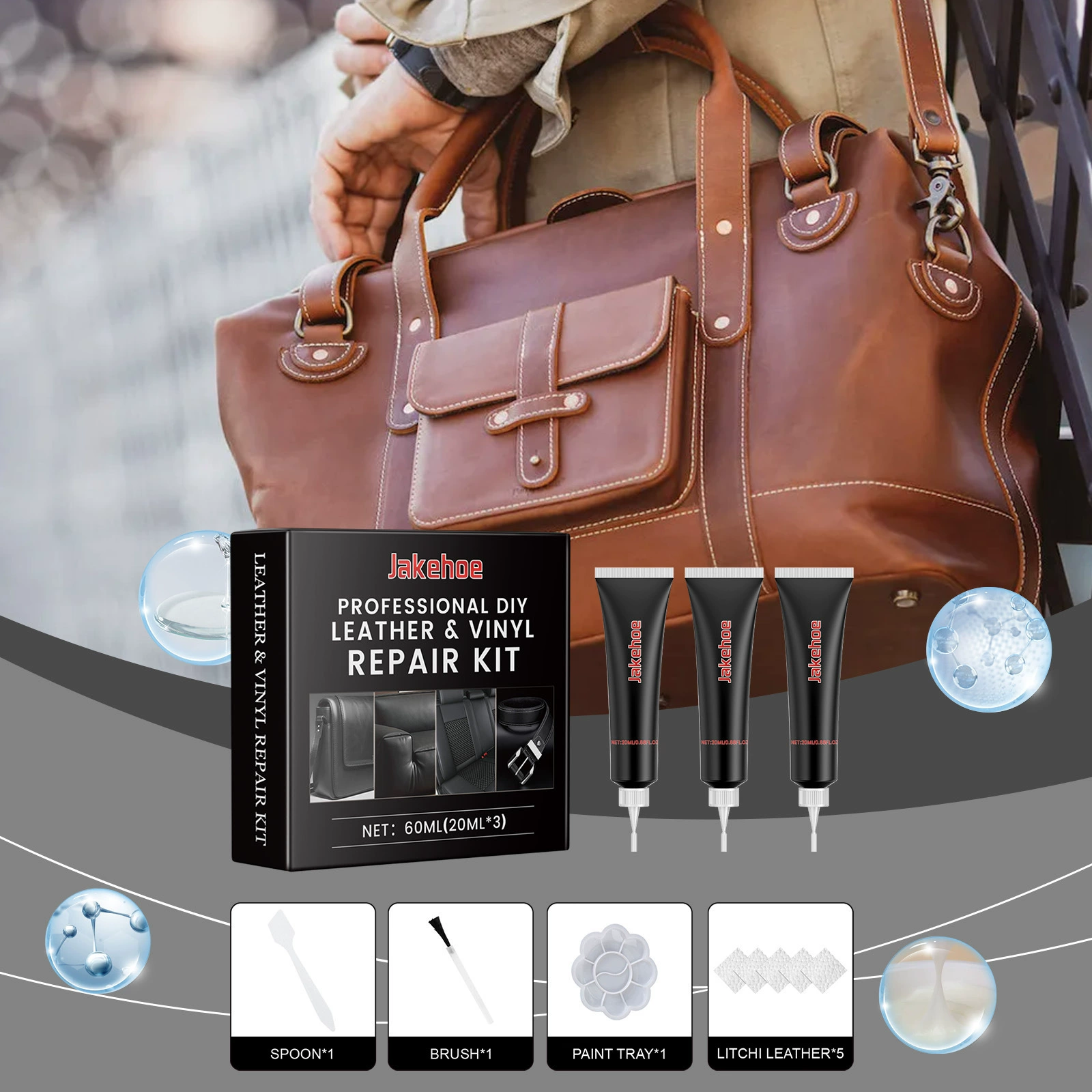 Набор для ремонта кожи Jakehoe, мебель, диван, сиденье, салон автомобиля, чистка кожи, ремонт, ремонтная паста