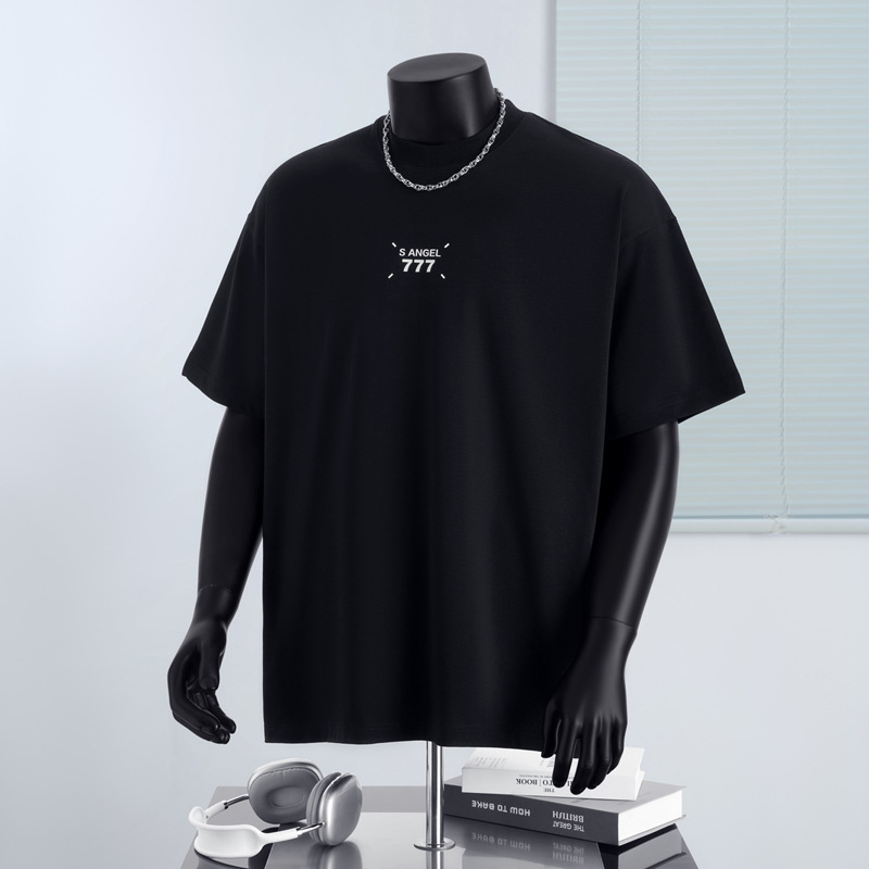 メンズ夏日本のルーズ T シャツメンズ小さな新鮮な立体接着プリントカジュアルラウンドネック多用途トップス女性のトレンディなブランド|undefined