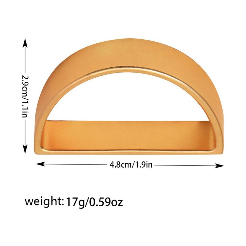 Anillo de servilleta semicírculo de aleación de zinc transfronterizo creativo moderno simple hebilla de servilleta en forma de D Anillo de servilleta de oro pulido al por mayor