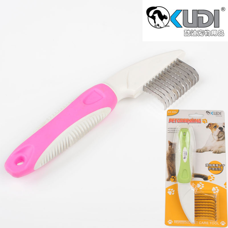 긴털 고양이와 개를 위한 애완동물 개폐식 빗, 털 제거 및 엉킴 제거 빗, 개 미용 및 청소 용품