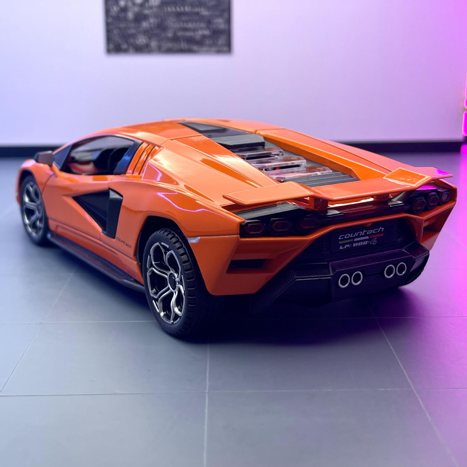 Weili aleación coche modelo 1:24 Daniel Lanbo lp800 coche deportivo 4 Puerta Abierta tire de sonido y luz 4 Puerta Abierta modelo de coche de juguete