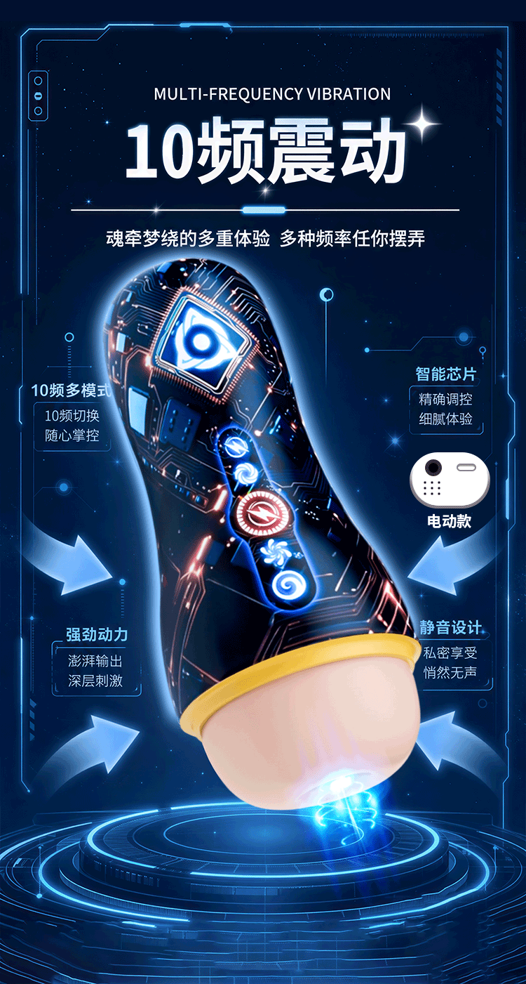 Manual Male Masturbation Cup in TPE with ABS Housing, Portable Adult Toy — detail image 9